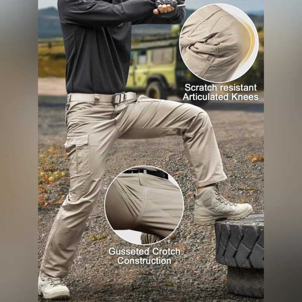 FREE SOLDIER Men's Water Resistant Pants Relaxed Tactical Cargo Pants Size:46x30 - Picture 5 of 16